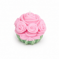 Mini Roses Flower Bouquet Scented Candle (Pink ,Green)(approx-120gm)
