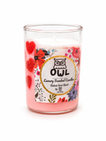 Long Glass Jar Scented | Mini Love Hearts Designed Candles with Lid |(Strawberry And Vanilla Fragrance)