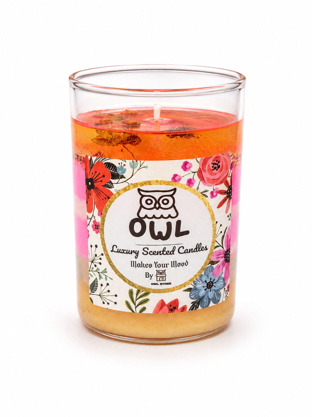Long Glass Jar Scented Designed Candles with Lid (Strawberry And Vanilla Fragrance)