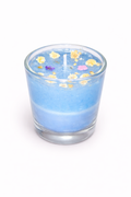 Medium Glass Designed Scented Candles with Transparent wax (approx-90gm)(blue, transparent)