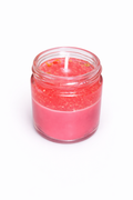 Medium Glass Jar Scented Candles with Transparent wax (approx-85gm)(red pink, transparent)